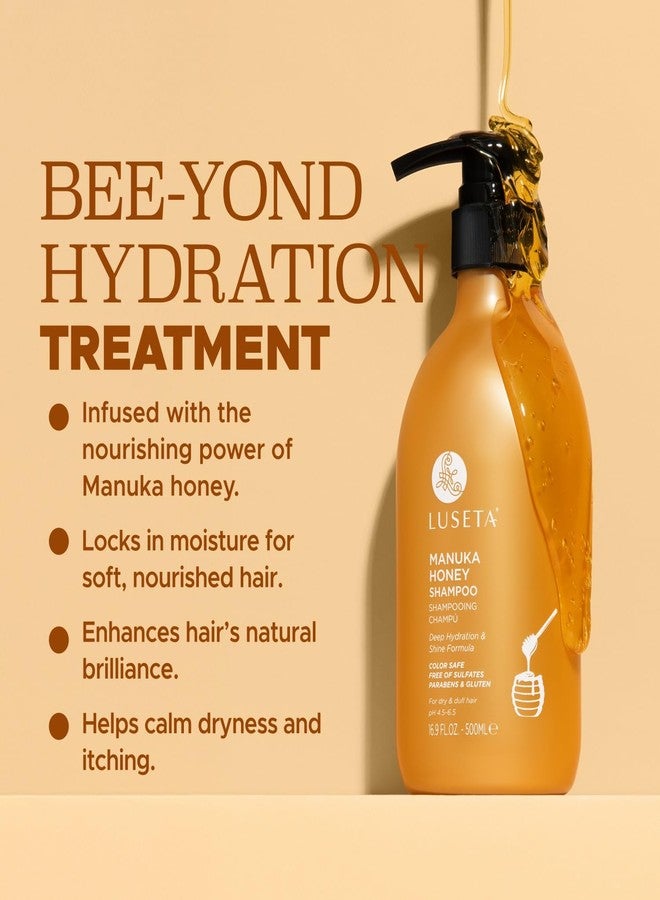 لوسيتا شامبو لوسيتا بعسل مانوكا مرطب للشعر الجاف والتالف، تركيبة مرطبة تُصلح التجعد وتُضفي لمعانًا على الشعر الباهت، 16.9 أونصة - Image 4